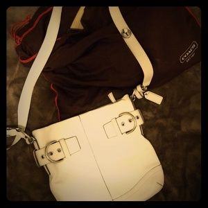 Coach crossbody white purse!